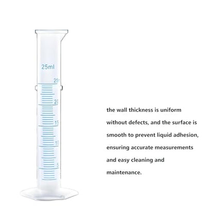Plastic Graduated Cylinder Set - 25ml/50ml/100ml Measuring Cylinders for Science Lab, Chemistry Experiments, Kids Education - Shatterproof, Durable & BPA-Free (4-Pack 50ml) - size: 50ML