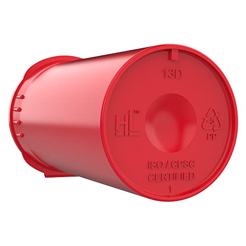 Dragon Chewer 13 Dram CR Plastic Packaging Pop Top Containers - Child Resistant Travel Holder Vial Bottles - 315 qty (Red) - color: Red