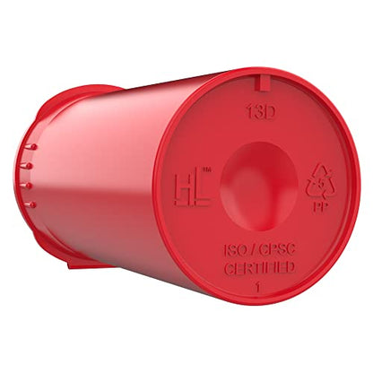 Dragon Chewer 13 Dram CR Plastic Packaging Pop Top Containers - Child Resistant Travel Holder Vial Bottles - 315 qty (Red) - color: Red
