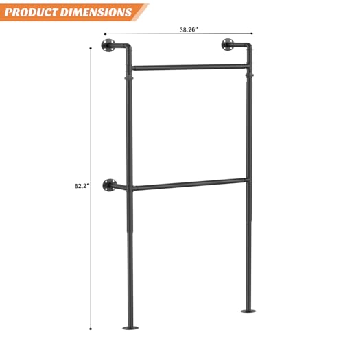 Aheaplus Industrial Pipe Clothing Rack, Reversible 3.5FT Clothes Rack - size: 41 inches