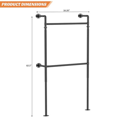 Aheaplus Industrial Pipe Clothing Rack, Reversible 3.5FT Clothes Rack - size: 41 inches