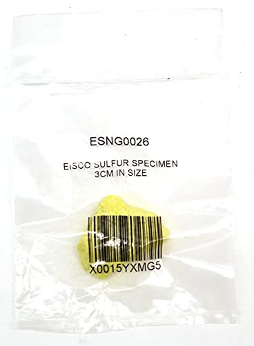 EISCO Sulfur Specimen, White Streak Test, Distinctive Smell, Yellow, 1"