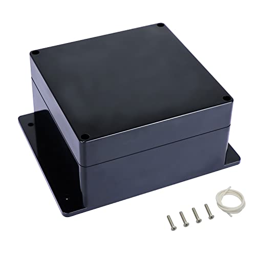 Junction Box IP65 Waterproof Dustproof ABS Plastic Universal Electric Project Enclosure with Fixed Ear Black 6.3x6.3x3.5 inch (1pc) - size: 6.3"x6.3"x3.5"(1 pack)