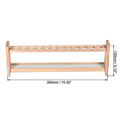 uxcell Wooden Test Tube Holder Rack 12 Wells for 25ml Centrifuge Tubes