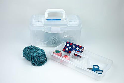 ArtBin Twin Top 17-Inch Craft Supply Box with Handle, Translucent