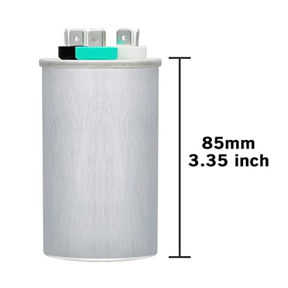 VEXUNGA 45/5 uF 45+5 MFD 370V or 440V Dual Run Start Round A/C Capacitor 45 5 uF 370 440 Volt VAC CBB65B Air Conditioner Capacitors for AC Unit Fan Motor Start or Heat Pump or Condenser Straight Cool - style: [V03] 45+5 uF Round
