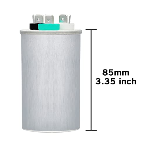 VEXUNGA 45/5 uF 45+5 MFD 370V or 440V Dual Run Start Round A/C Capacitor 45 5 uF 370 440 Volt VAC CBB65B Air Conditioner Capacitors for AC Unit Fan Motor Start or Heat Pump or Condenser Straight Cool - style: [V03] 45+5 uF Round