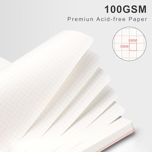 AHGXG Graph Paper Notebook, 110 Pages, A4 (8.5" x 11") - color: Rose Gold, style: A4-Graph