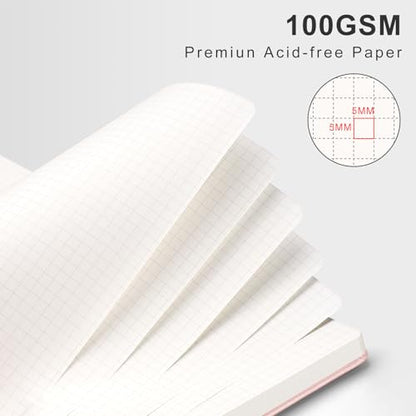 AHGXG Graph Paper Notebook, 110 Pages, A4 (8.5" x 11") - color: Rose Gold, style: A4-Graph