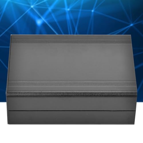 Aluminum Alloy Enclosure Set - Die-Cast Project Box for Electronics with Heat Dissipation, Sandblast Black Finish 4.33x 3.46x1.5in