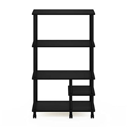 Furinno Turn-N-Tube 4-Tier Toolless Kitchen Storage Shelf Cart, Americano/Black - color: Americano/Black, size: 4-Tier