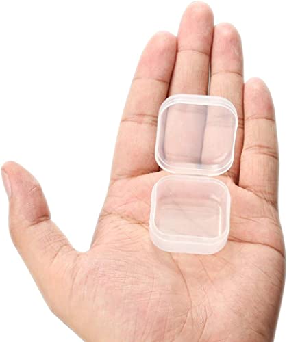 88-Pack Clear Square Plastic Storage Containers with Lids - size: 88 Pieces 1.37 x 1.37 x 0.7 Inches