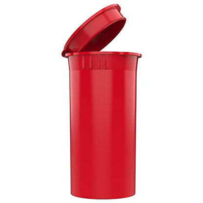 Dragon Chewer 13 Dram CR Plastic Packaging Pop Top Containers - Child Resistant Travel Holder Vial Bottles - 315 qty (Red) - color: Red