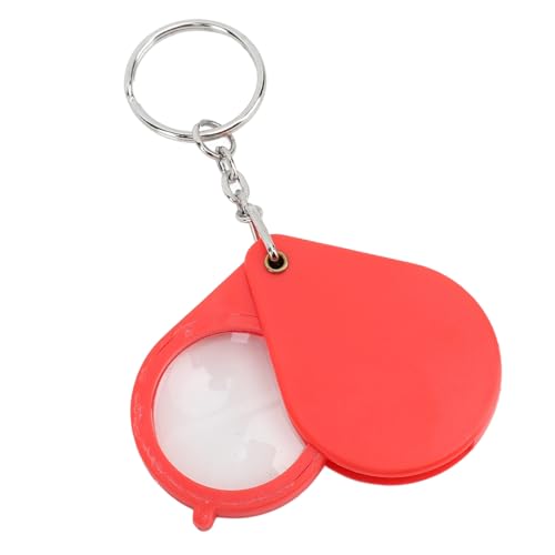Keychain Magnifying Glass, 10X Folding 32mm - color: Red