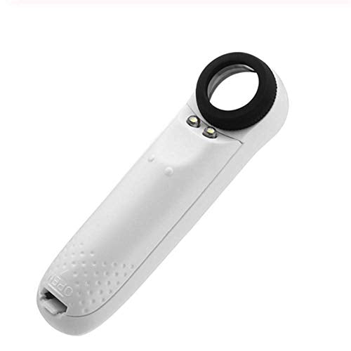 40X Handheld Magnifier Magnifying Glass Loupe Lens for Reading Jewelry Watch Repair Tool with 2 LED Light
