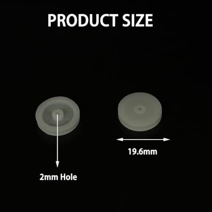 30PCS 2mm Hole Plastic Pulley Wheel Belt Pulley Drive Pulley with Rubber Band Transmission Belt Pulley Belt for DIY Model Toy RC Car Truck Robot Airplane Parts (White 19.6mm Diameter, 2mm Hole) - style: White 19.6mm diameter