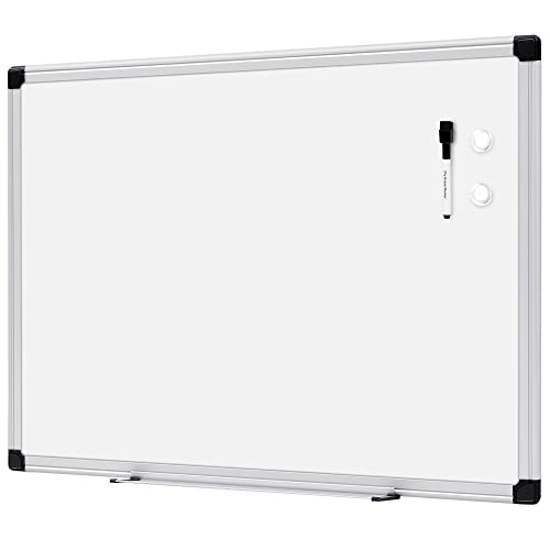 Amazon Basics Magnetic Dry Erase Whiteboard, 24" x 18", Aluminum Frame, Silver/White, Presentation Board for Writing Notes - color: Silver/White, size: 24"W x 18"H