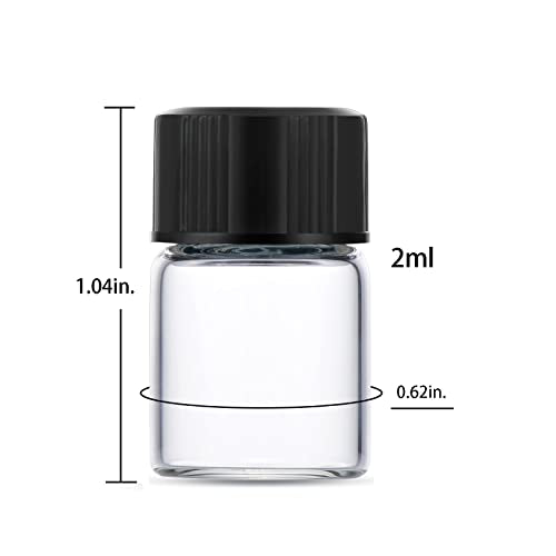 2ml Clear Small Glass Vials 100pcs with Screw Caps(100pcs) - color: Clear, size: 2ml 100pcs