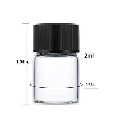 2ml Clear Small Glass Vials 100pcs with Screw Caps(100pcs) - color: Clear, size: 2ml 100pcs
