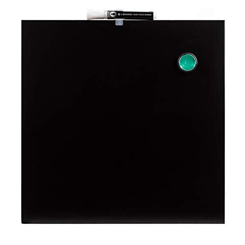 U Brands Magnetic Chalkboard, 14" x 14", Frameless, Premium Matte Surface, Includes Marker and Magnet - size: 14"W x 14"H