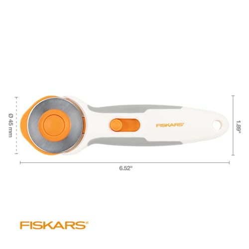 Fiskars 45mm Stick Titanium SoftGrip Rotary Cutter for Fabric & Sewing - color: Softgrip Stick, size: 45mm