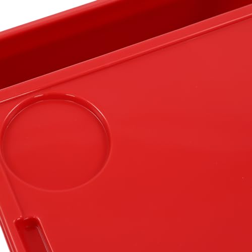 6 Pack Kids Lap Desk Tray with Storage Slots, Stackable Activity Tray - color: Red+green+yellow