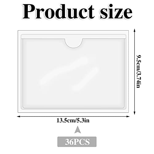 36 Pack 3" x 5" Adhesive Index Card Holders Clear PVC Label Holders - size: 3 x 5 Inches