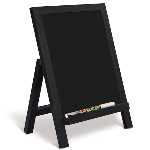 4 THOUGHT Small Tabletop Magnetic Chalkboard Signs 9.5" x 14", Black - color: Black