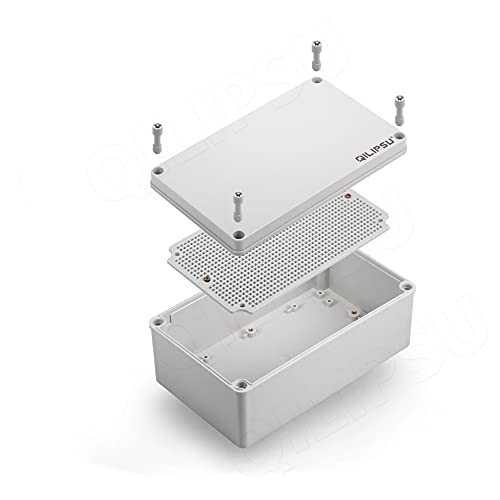 QILIPSU Junction Box with Mounting Plate 250x150x100mm, ABS Plastic DIY Electrical Project Case IP67 Waterproof Dustproof Enclosure Grey (9.8"x5.9"x3.9") - color: Grey Cover, size: 9.8"x5.9"x3.9"