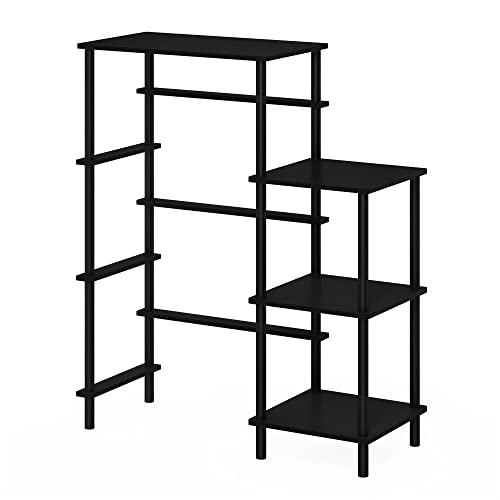 Furinno Turn-N-Tube Toolless 4-Tier Coffee Bar, Bakers Rack, Americano - color: Americano/Black, size: Fridge Space