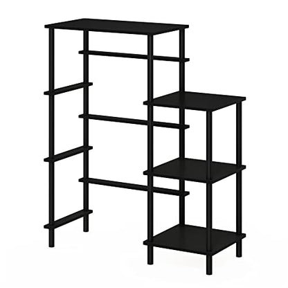 Furinno Turn-N-Tube Toolless 4-Tier Coffee Bar, Bakers Rack, Americano - color: Americano/Black, size: Fridge Space