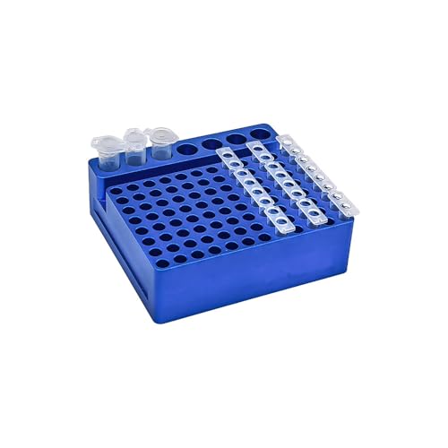 Aluminum Cooling Block with 103 Wells - 96 Wells for 0.2ml PCR Tubes and 7 Wells for 1.5/2ml Tubes