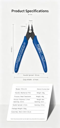 2 Pack Yellow Mini Side Cutting Pliers 5.5in Flush Wire Cutters