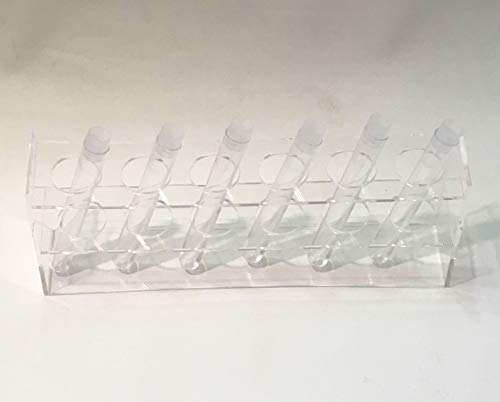 6 Hole Clear Acrylic Plastic Test Tube Bud Vase Spice Rack for Vials Bottles Toothbrush Razor Pen Display Stand
