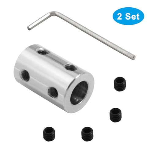 BokWin 2 Pcs Rigid Coupling Set 5mm to 8mm Shaft Coupler - size: 5mm to 8mm