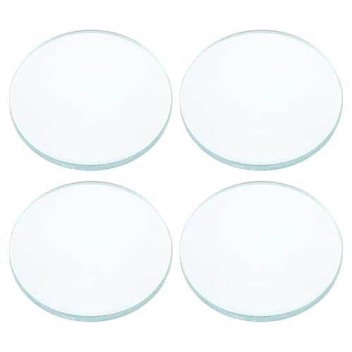 PATIKIL Convex Lens, 50mm Focal Length 30mm (1.18") Diameter Round Glass Magnifying Telescope Lens Trial Set Ground Edge for Lab Physics Class Optics, 4 Pcs - size: 50mm FL, 30mm Dia.