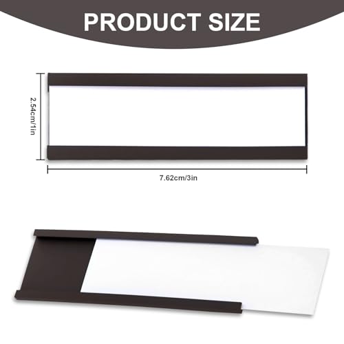 50 Pack 'C' Channel Magnetic Label Holders (1" x 3") - size: 1" x 3"