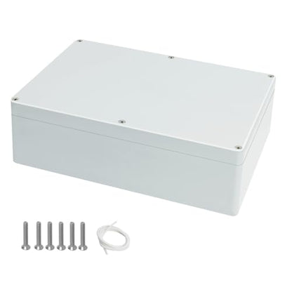 Junction Box Waterproof Plastic Project Box IP65 Plastic Project Box Electrical Box Enclosure Gray White 11.4"x 8.2"x 3.9"(290 x 210 x 100mm) - color: Gray White, size: 11.4" x 8.2" x 3.9"