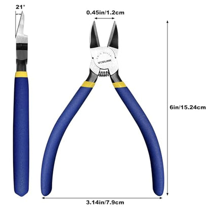 VCELINK Wire Cutter 6-Inch Side Cutter, CR-V Small Flush Cutter - size: 6"x 1 PC