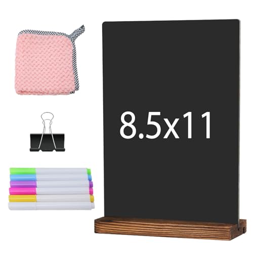 Desk Chalkboard Wood Sign Double-Sided Chalkboard with Wooden Base Decorative Chalkboards Message Blackboard (1 Pack 8.7x12) - size: 9"W x 11.5"H