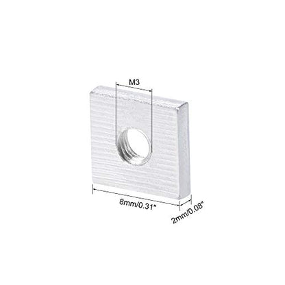 uxcell Square Nuts, M3x8mmx2mm Zinc-Plated Metric Coarse Thread Assortment Kit, 25 Pcs - size: M3x8mmx2mm