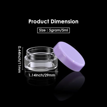 Eternal Moment 50 Pack 5G Sample Containers with Lids Cosmetic Small Jars - color: Purple Lid, size: 0.17 Ounce