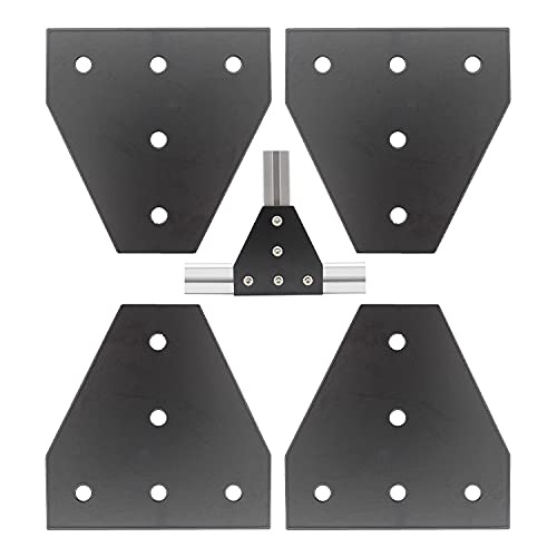 4 PCS Joint Plate, TTZEZE Surface Anodic Oxidation Black T Shape Corner Bracket Plate 5 Hole Outside Joining Plate for 4040 Series Aluminum Profile 3D Printer Frame - color: T shape, size: 4040