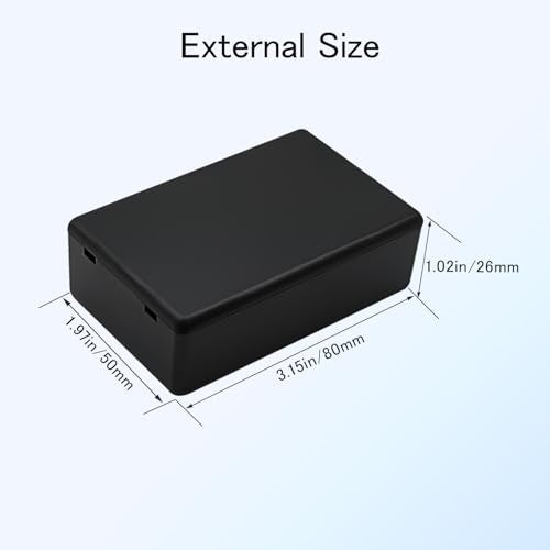 Project Box 8 Pieces Electrical Box Small Junction Box ABS Plastic Enclosure Power Electronic Case Black 3.15" x 1.97" x 1.02"(80 x 50x 26mm) - color: Black, size: 3.15" x 1.97" x 1.02"