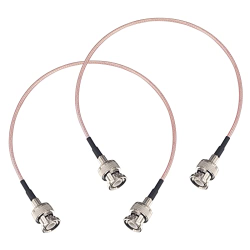 2-Pack BNC Male to Male Coaxial Cable RG316 11.8in BNC Male Pigtail Jumper HD-SDI Cable for CCTV DVR Camera Video Ham Radio Scanner - size: 0.98Ft 2PCS
