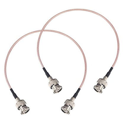 2-Pack BNC Male to Male Coaxial Cable RG316 11.8in BNC Male Pigtail Jumper HD-SDI Cable for CCTV DVR Camera Video Ham Radio Scanner - size: 0.98Ft 2PCS