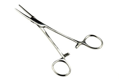SE 5.5-Inch Stainless Steel Straight Forceps - Self-Locking, Serrated Tip for Precision Grip and Clamping - Perfect for Crafting, Fishing Tasks, Jewelry Making, and More! -655FS - size: 5-1/2", style: Straight