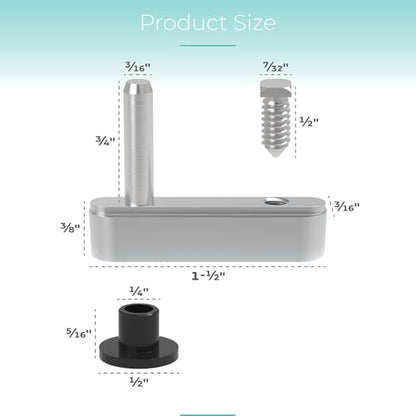 Shower Door Pivot Block with 3/4" Pin for Framed Swing Shower Doors