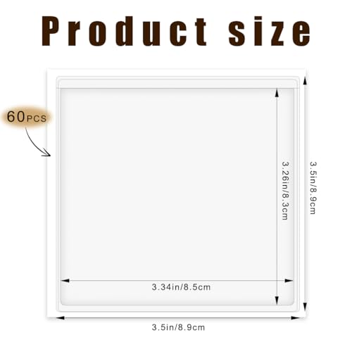 60 Pack Self Adhesive Pockets, Bin Labels for Storage Bins Clear Label Holder Index Card Pockets Card Holder for Organizing and Protecting (3.5 x 3.5 inches) - size: 3.5 x 3.5 inches