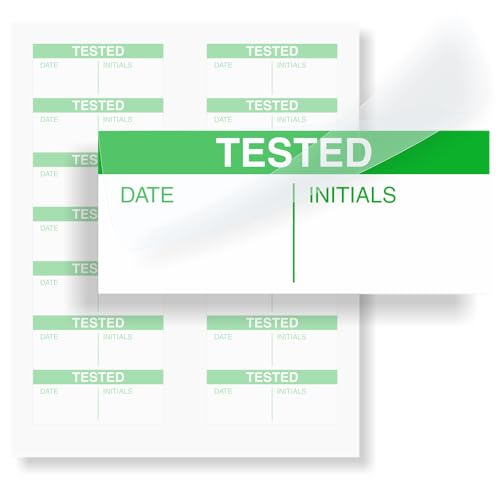 SmartSign Tested Self-Laminating Calibration Labels - Pack of 140, Polyester with Clear Flap, 0.625 x 1.5 inch, Protect Your Writing, Screen Printed, Green and White, Made in USA